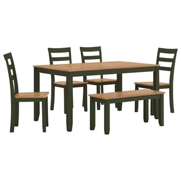 Ashley Gesthaven 6-Piece Rectangular Dining Set in Light Natural and Green, , large