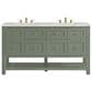 James Martin Vanities Breckenridge 60" Double Bathroom Vanity in Smokey Celadon with 3 cm Victorian Silver Quartz Top and Rectangular Sinks, , large