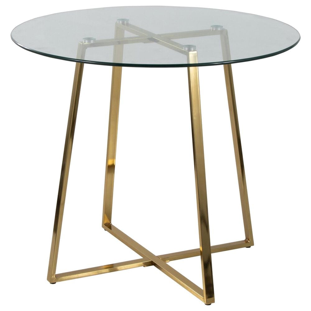 LumiSource Cosmo Round Dinette Table in Gold and Clear - Table Only, , large