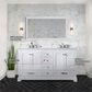 Lexora Home Dukes 60" Double Bathroom Vanity in White with 2 cm White Carrara Marble Top and Rectangular Sinks, , large
