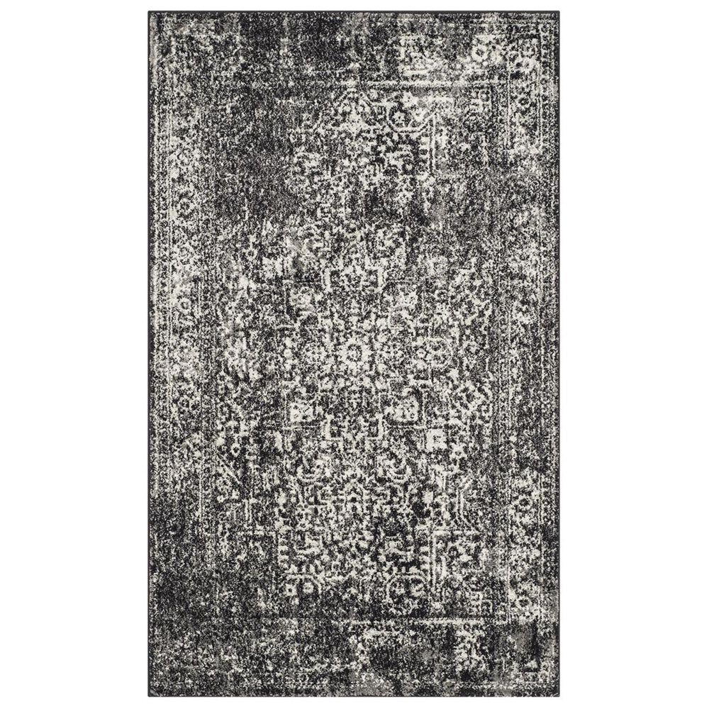Safavieh Evoke EVK256R-3 3&#39; x 5&#39; Black/Grey Area Rug, , large