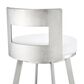 Blue River Flynn 26" Swivel Counter Stool with White Cushion in Brushed Stainless Steel, , large