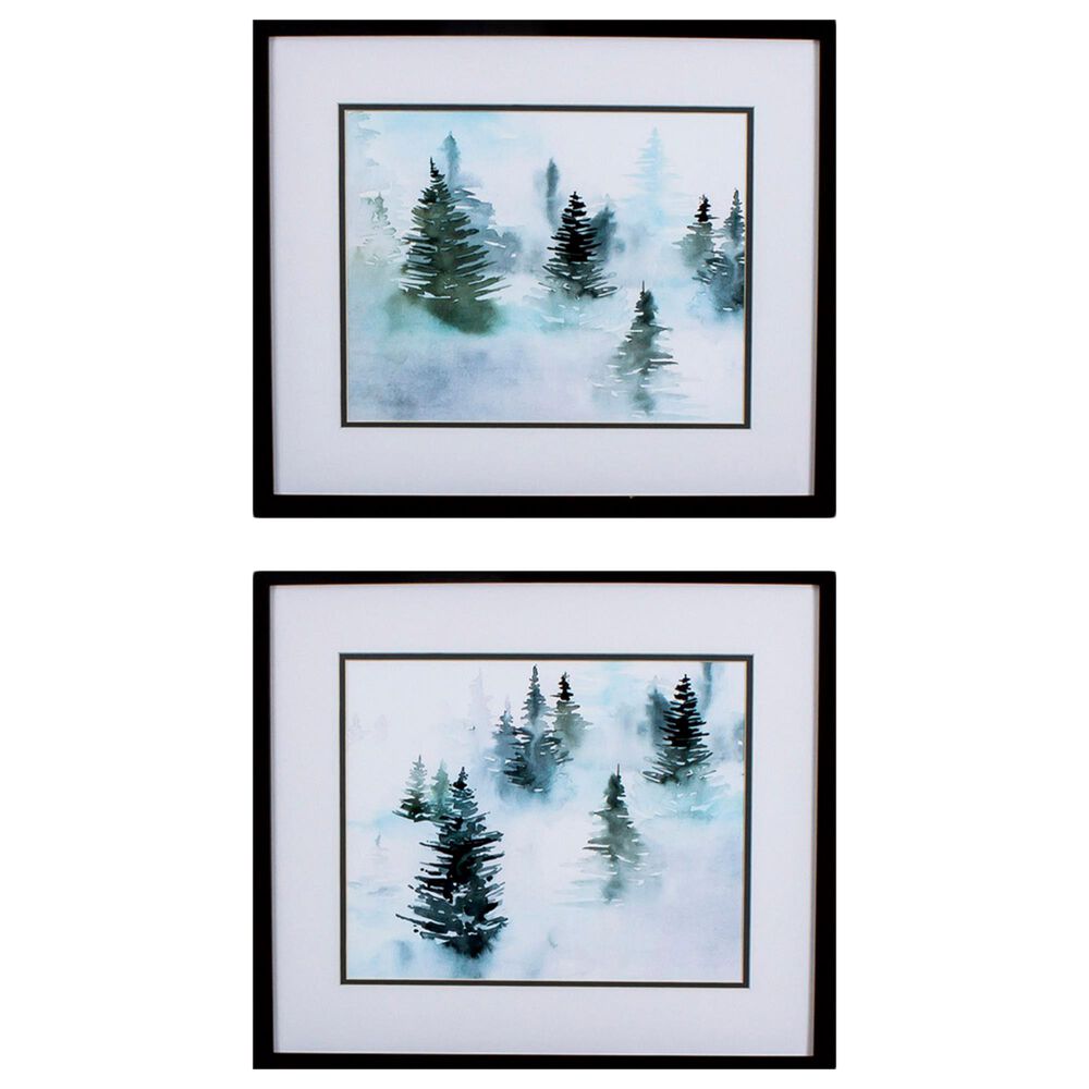 Propac Foggy Evergreens Wall Art in Green (Set of 2), , large