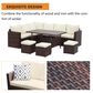 Hearth and Haven 7-Piece Outdoor Dining Set with Beige Cushion in Brown, , large