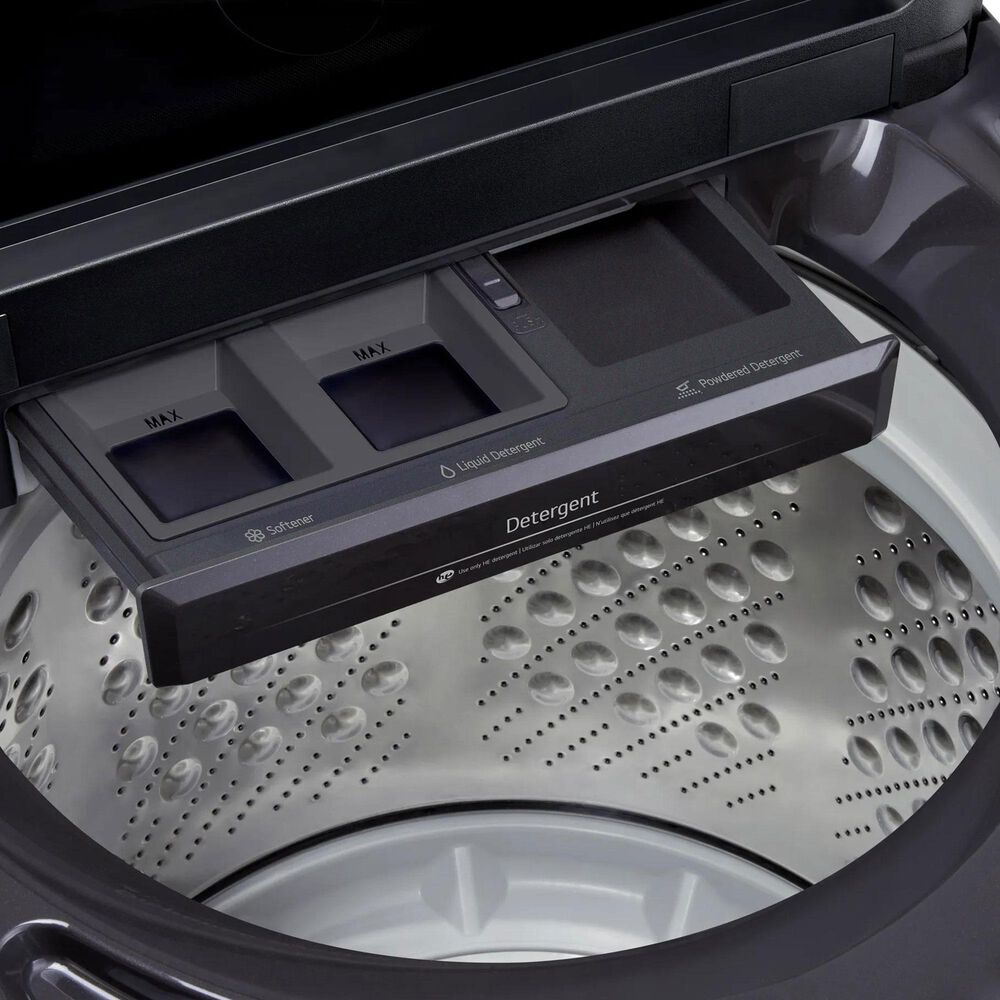 LG 5 Cu. Ft. Smart Top Load Washer and 7.3 Cu. Ft. Electric Dryer Laundry Pair in Platinum Black, , large