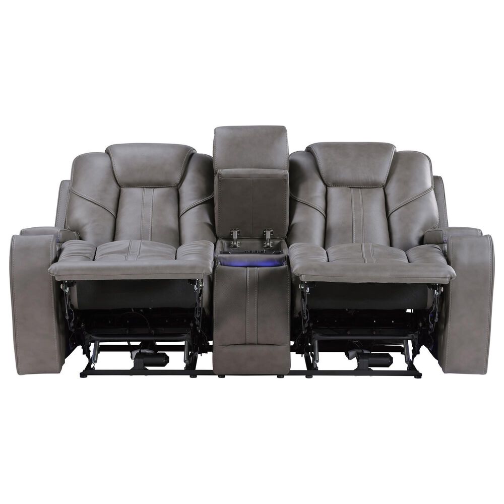 Steve Silver Daniel Triple Power Reclining Loveseat in Mossy Gray, , large