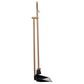 Creative Coop 2-Piece Beech Wood Broom and Standing Metal Dust Pan Set in Natural and Black, , large