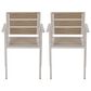 Hearth and Haven Outdoor Dining Chair with Faux Wood Seat in Natural and Silver (Set of 2), , large