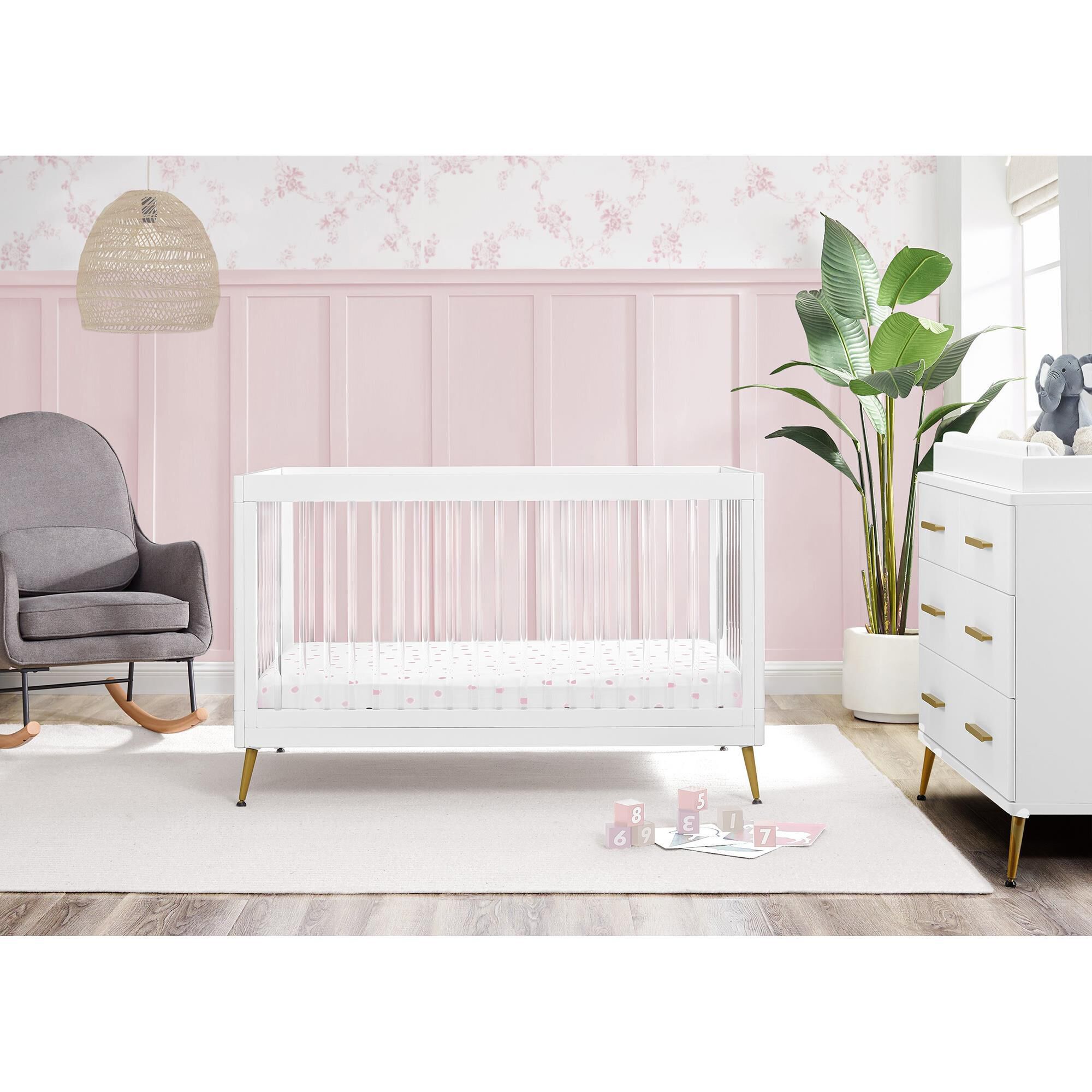 White and acrylic hot sale crib