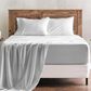 4-Piece Queen Solid Embroidered Sheet Set in Silver, , large