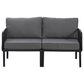 Hearth and Haven 2-Piece Patio Conversation Set with Dark Gray Cushion in Black, , large