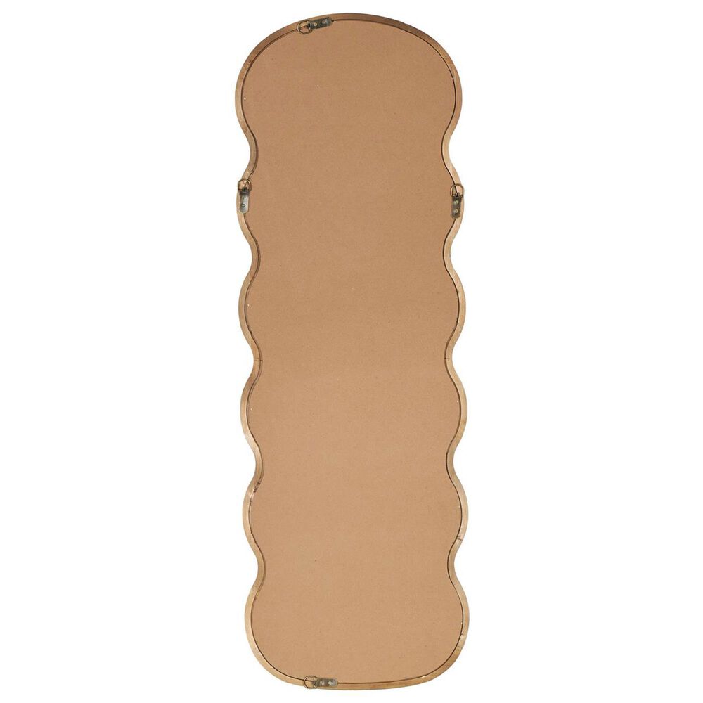 Maple and Jade 47&quot; Wood Abstract Wavy Wall Mirror in Brown, , large