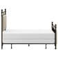 Richlands Furniture Ashley Queen Poster Panel Metal and Upholstered Bed in Brown and Rustic Brown, , large