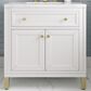 James Martin Vanities Chicago 36" Single Bathroom Vanity in Glossy White with 3 cm Arctic Fall Solid Surface Top and Rectangular Sink, , large