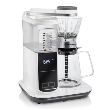 Hamilton Beach 8-Cup Automatic or Manual Pour-Over Coffee Maker in White, , large