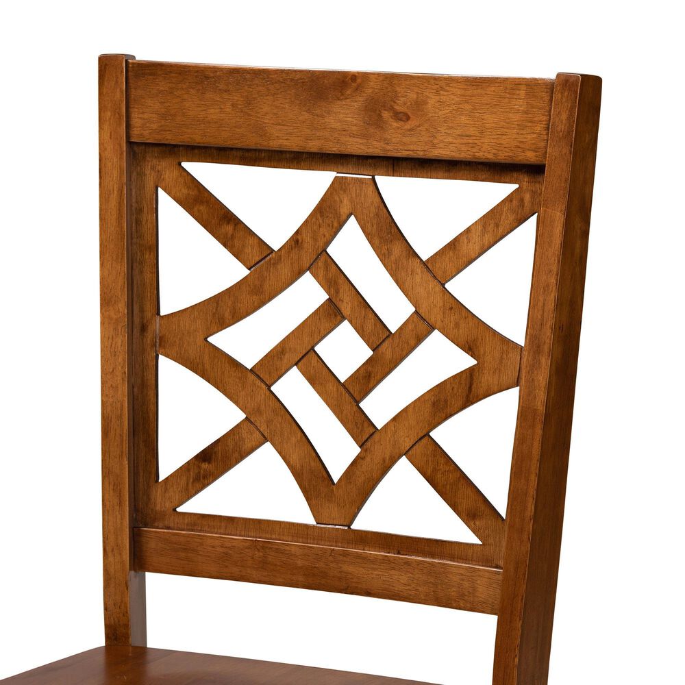 Baxton Studio Nicolette Side Chair in Walnut Brown (Set of 2), , large