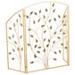Maple and Jade Leaf Foldable Three Panel Fireplace Screen in Satin Gold, , large