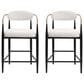 Morden Fort 26" Counter Stool with White Cushion in Black and Gold (Set of 2), , large