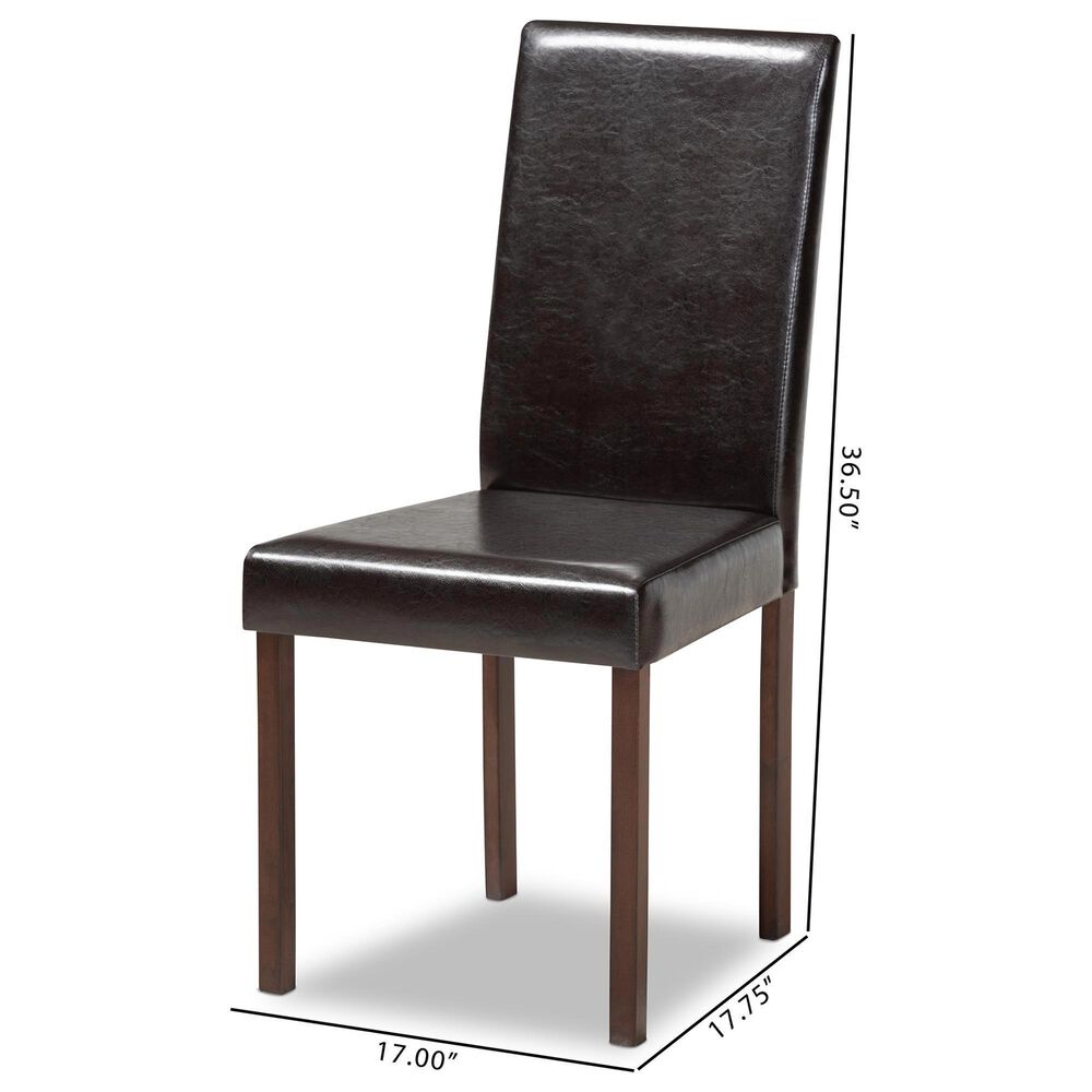 Baxton Studio Andrew Side Chair in Dark Brown (Set of 4), , large