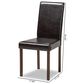 Baxton Studio Andrew Side Chair in Dark Brown (Set of 4), , large