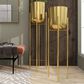 Maple and Jade Dome Indoor/Outdoor Planter with Removable Stand in Polished Gold (Set of 2), , large