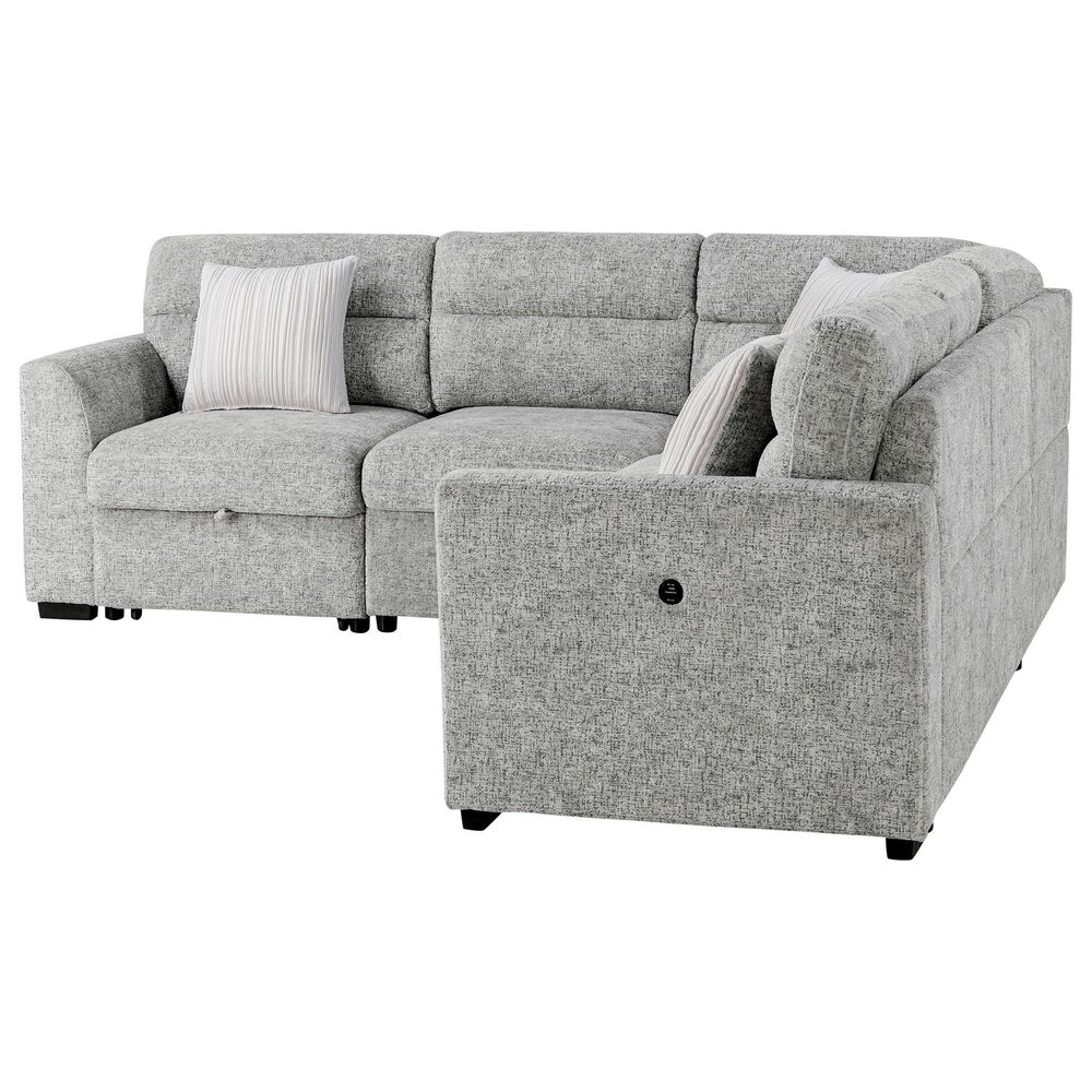 Global Furniture USA Walker 6-Piece Convertible Sectional in Nickel, , large