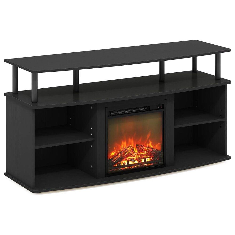 HOMLUX 47" TV Stand with Electric Fireplace in Americano and Black, , large
