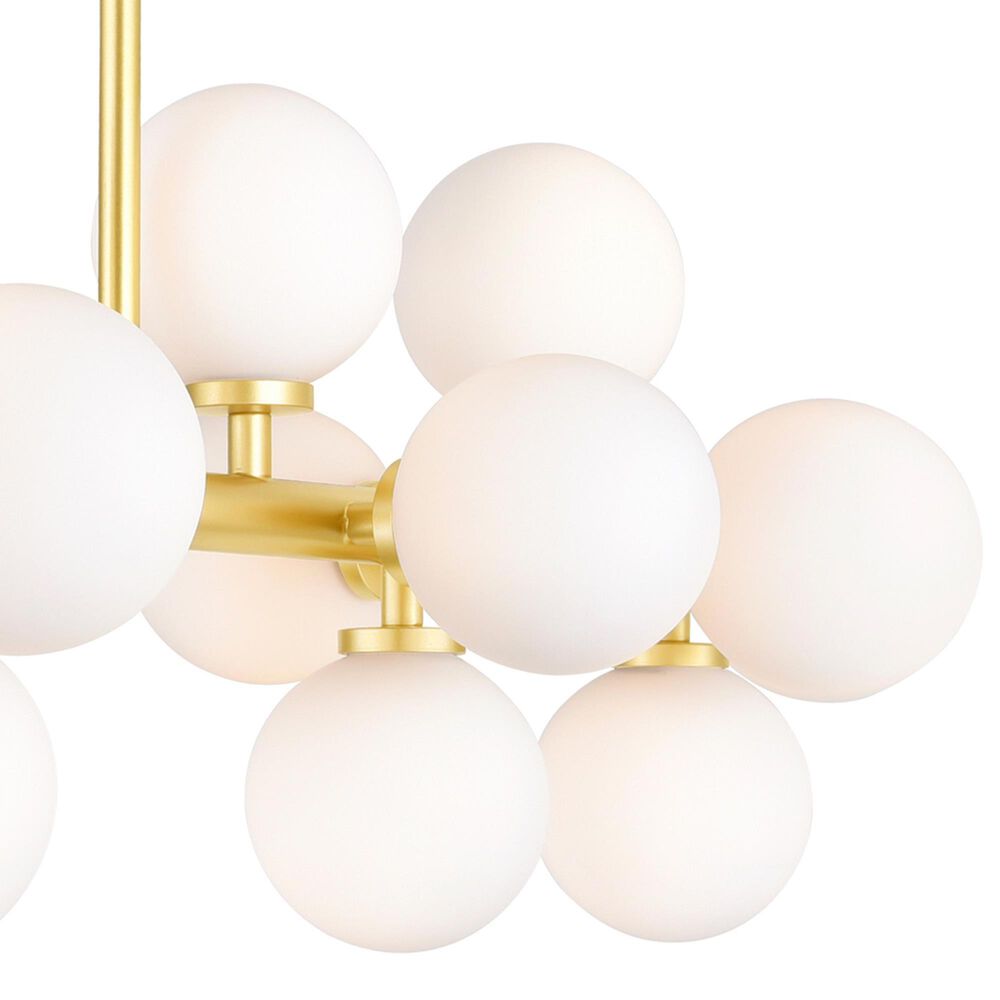CWI Lighting Arya 16-Light Chandelier with White Shade in Satin Gold, , large