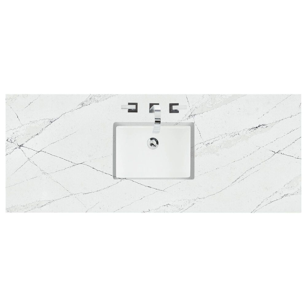 James Martin Vanities Brookfield 60&quot; Single Bathroom Vanity in Burnished Mahogany with 3 cm Ethereal Noctis Quartz Top and Rectangle Sink, , large