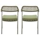 Zuo Modern Rio Outdoor Dining Chair in Green (Set of 2), , large