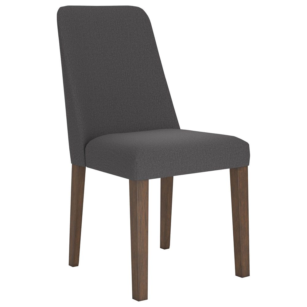 Ashley Lyncott Side Chair with Charcoal Cushion in Brown, , large