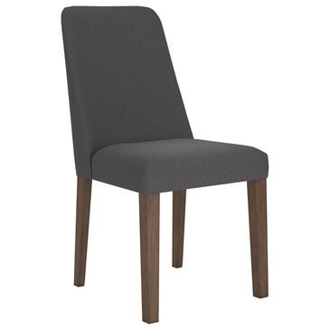 Ashley Lyncott Side Chair with Charcoal Cushion in Brown, , large