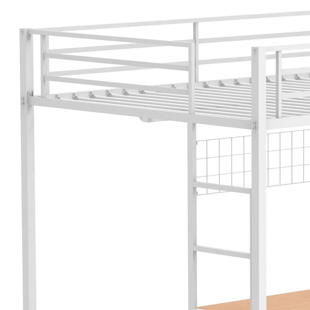 Pacific Landing Bettoni Full Over Twin Bunk Bed in Matte White, , large