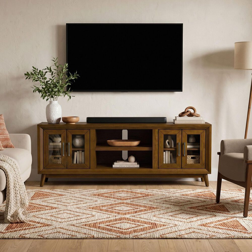 Mayberry Hill 70" TV Stand w/ Piers in Walnut, , large