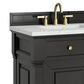 James Martin Vanities Brookfield 60" Double Bathroom Vanity in Black Onyx with 3 cm Ethereal Noctis Quartz Top and Rectangular Sinks, , large