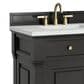 James Martin Vanities Brookfield 60" Double Bathroom Vanity in Black Onyx with 3 cm Ethereal Noctis Quartz Top and Rectangular Sinks, , large