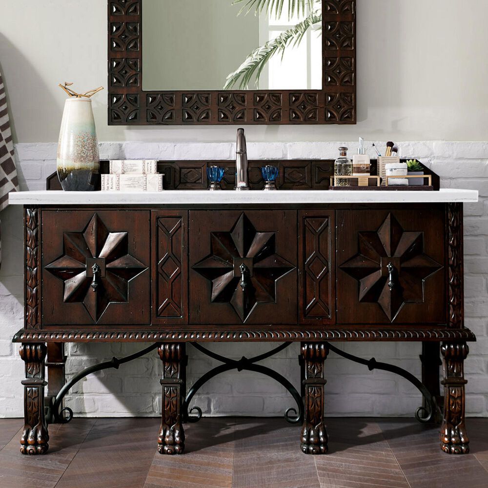 James Martin Balmoral 60" Single Bathroom Vanity in Antique Walnut with
