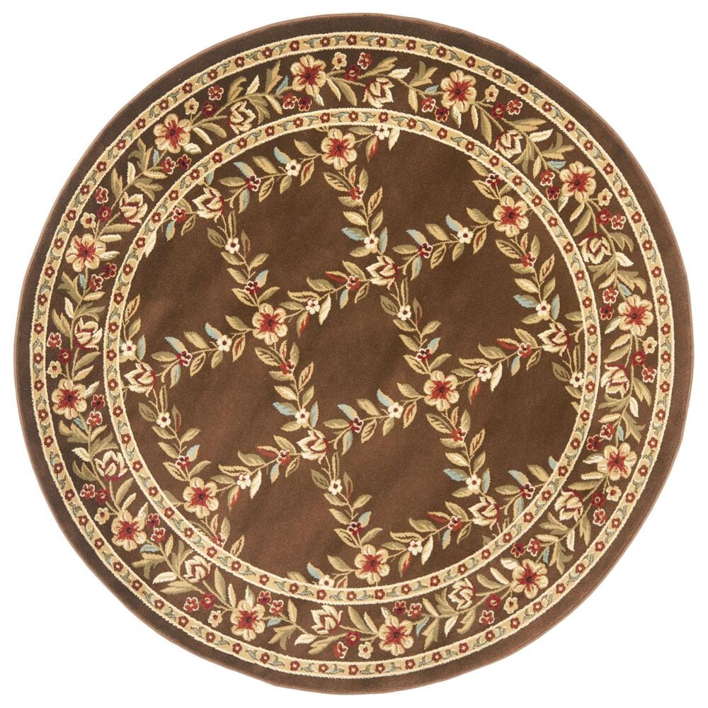 Safavieh Lyndhurst LNH557 5"3" Round Brown Area Rug, , large