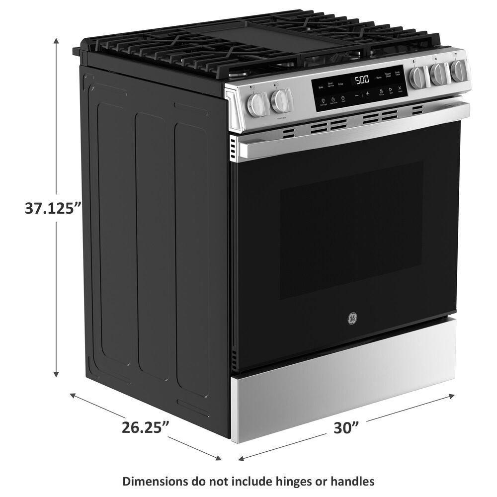 GE Appliances 30&quot; Slide-In Front-Control Gas Range with Steam Clean in Stainless Steel, , large