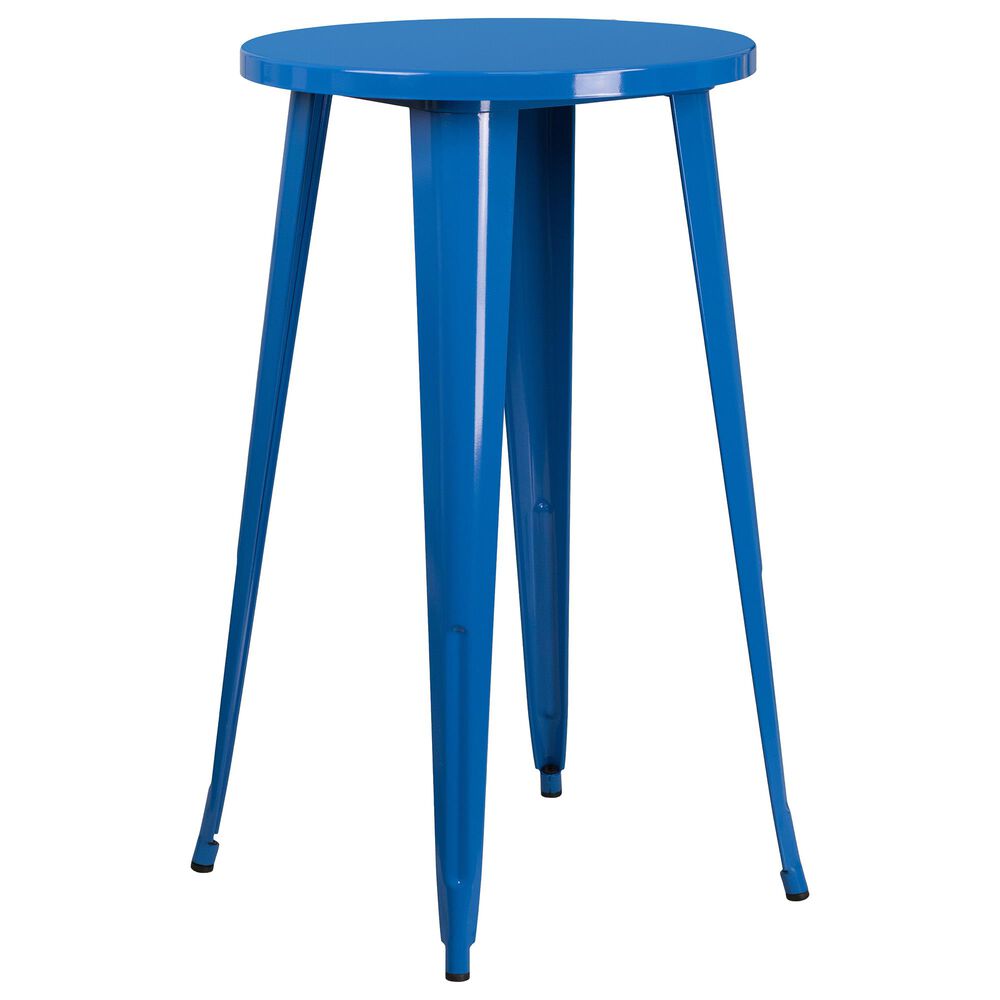 Flash Furniture 3-Piece Metal Bar Table Set in Blue, , large