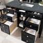 James Martin Vanities Brittany 48" Single Bathroom Vanity in Black Onyx with 3 cm Parisien Bleu Quartz Top and Rectangular Sink, , large