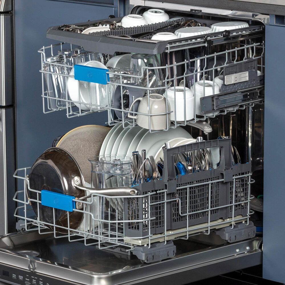 GE Profile 24&quot; Built-In Bar Handle Dishwasher with UltraFresh in Fingerprint Resistant Stainless Steel, , large