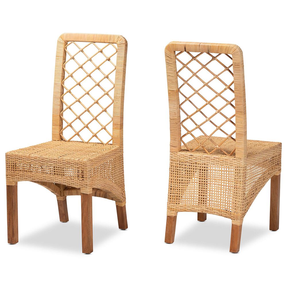 Baxton Studio Moscow Side Chair in Natural Brown and Walnut Brown (Set of 2), , large