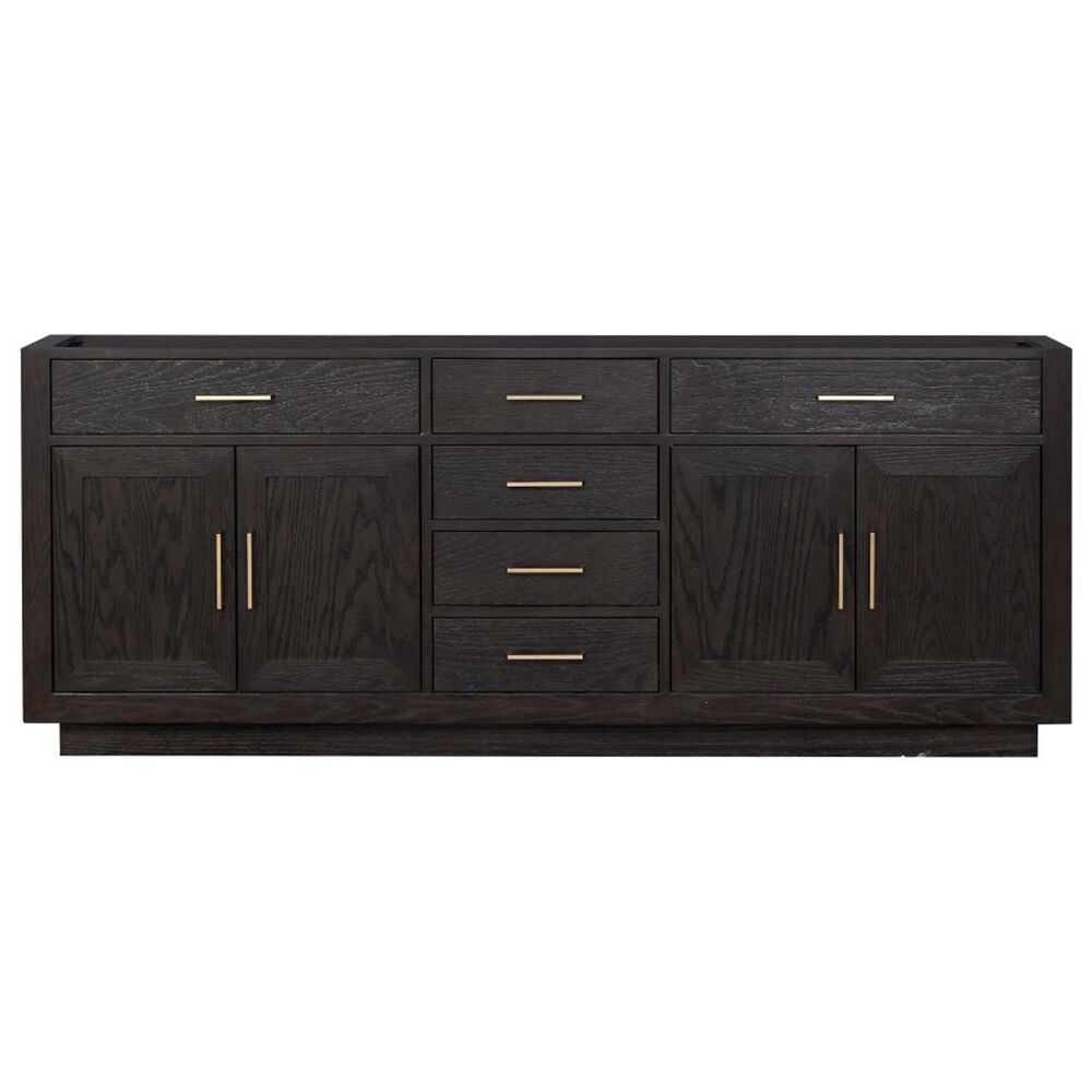 Lexora Home Abbey 84&quot; Double Bathroom Vanity in Black Oak with 2 cm White Quartz Top and Rectangular Sinks, , large