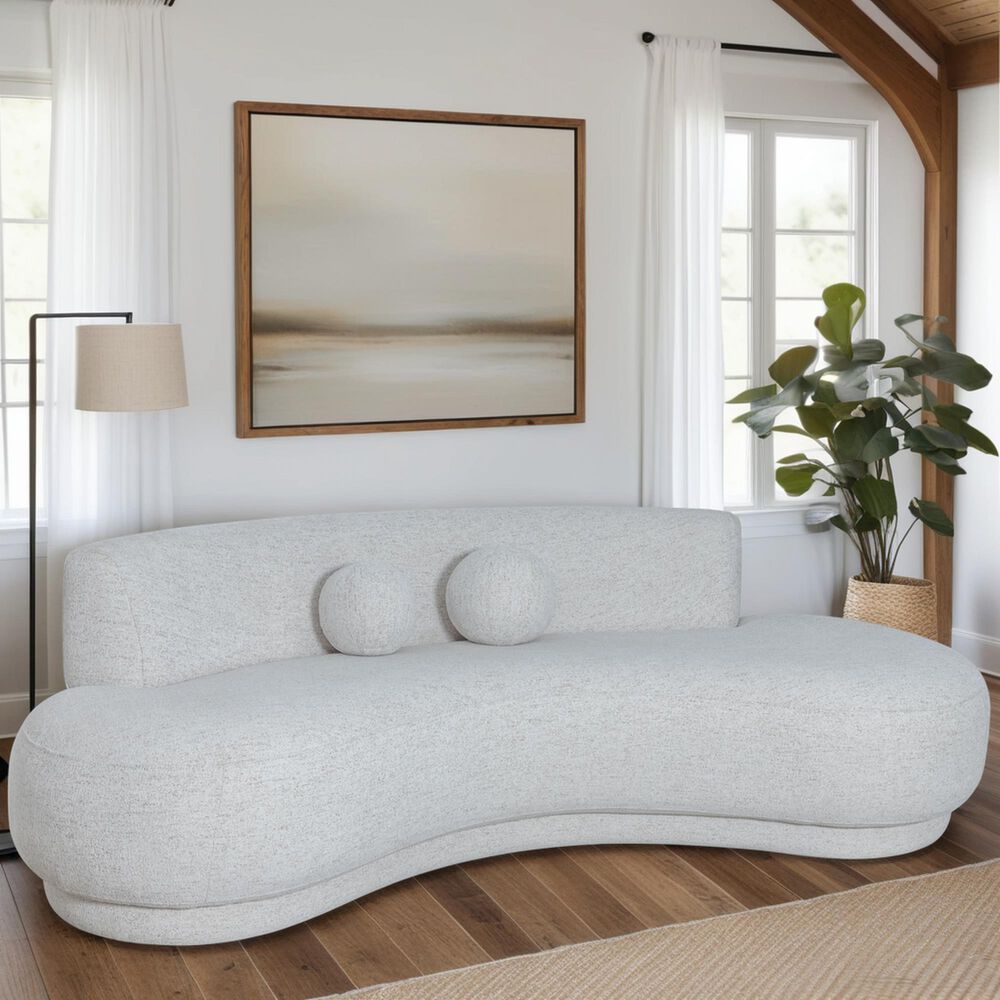 Blue River Oakland Stationary 3-Seater Sofa in Ivory Velvet, , large