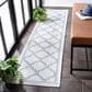 Safavieh Bermuda Geometric 2" x 8" Ivory and Light Blue Indoor/Outdoor Area Performance Rug, , large
