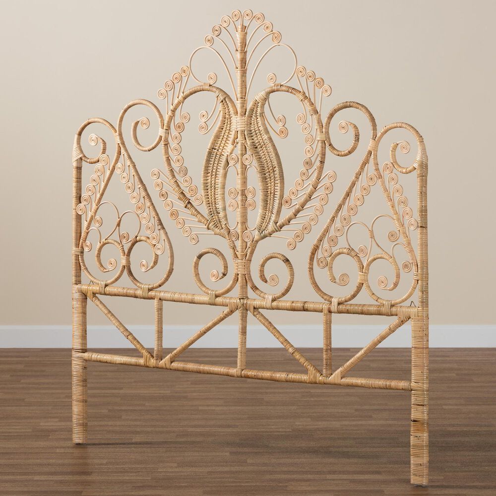 Baxton Studio Caelinus Queen Standalone Headboard in Natural Brown, , large