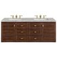 James Martin Vanities Amberly 60" Double Bathroom Vanity in Mid-Century Walnut with 3 cm Eternal Jasmine Pearl Silestone Top, Rectangular Sinks and FreePower Wireless Charger, , large