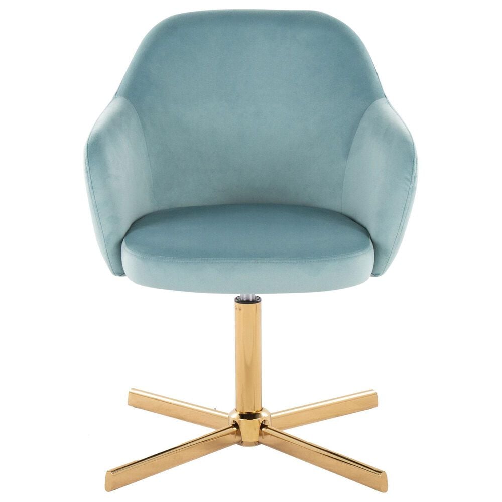 Lumisource Buena Swivel Accent Chair in Light Blue, , large