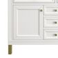 James Martin Vanities Chicago 48" Single Bathroom Vanity in Glossy White with 3 cm Parisien Bleu Quartz Top and Rectangular Sink, , large